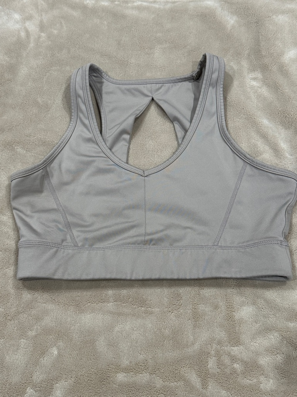 Calvin Klein Gray Racerback Keyhole Sports Bra
